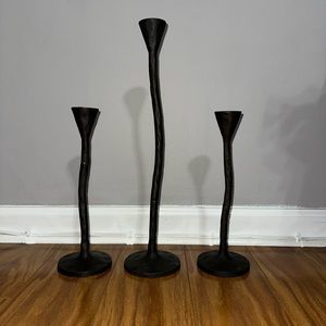 Pottery Barn Petaluma Iron Tapered Candleholders